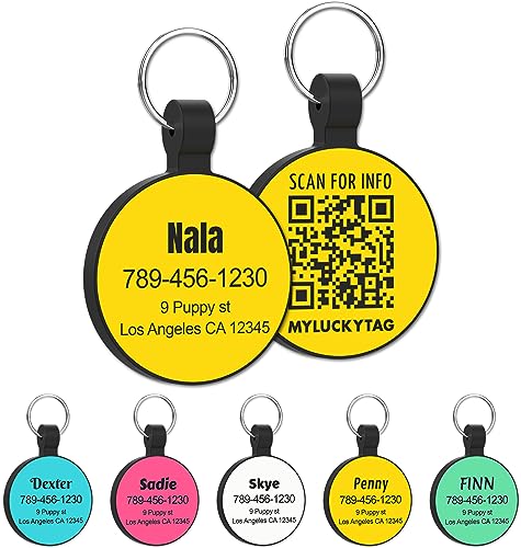 MYLUCKYTAG Personalisierte Haustier ID Tags Hundemarken - QR Code ID Tags - Haustier Online Profil - Senden Sie Haustier Standort Alert E-Mail beim Scannen MYLUCKYTAG Personalisierte Haustier ID Tags Hundemarken - QR Code ID Tags - Haustier Online Profil - Senden Sie Haustier Standort Alert E-Mail beim Scannen von MYLUCKYTAG