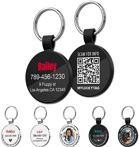 MYLUCKYTAG Personalisierte Haustier ID Tags Hundemarken - QR Code ID Tags - Haustier Online Profil - Senden Sie Haustier Standort Alert E-Mail beim Scannen MYLUCKYTAG Personalisierte Haustier ID Tags Hundemarken - QR Code ID Tags - Haustier Online Profil - Senden Sie Haustier Standort Alert E-Mail beim Scannen von MYLUCKYTAG