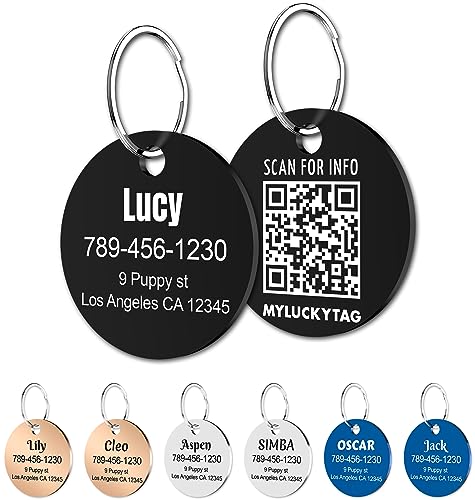 MYLUCKYTAG Personalisierte Haustier ID Tags Hundemarken - QR Code ID Tags - Haustier Online Profil - Senden Sie Haustier Standort Alert E-Mail beim Scannen MYLUCKYTAG Personalisierte Haustier ID Tags Hundemarken - QR Code ID Tags - Haustier Online Profil - Senden Sie Haustier Standort Alert E-Mail beim Scannen von MYLUCKYTAG