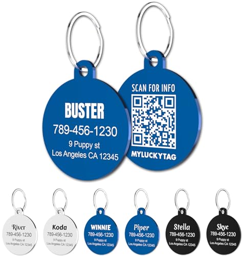 MYLUCKYTAG Personalisierte Haustier ID Tags Hundemarken - QR Code ID Tags - Haustier Online Profil - Senden Sie Haustier Standort Alert E-Mail beim Scannen MYLUCKYTAG Personalisierte Haustier ID Tags Hundemarken - QR Code ID Tags - Haustier Online Profil - Senden Sie Haustier Standort Alert E-Mail beim Scannen von MYLUCKYTAG