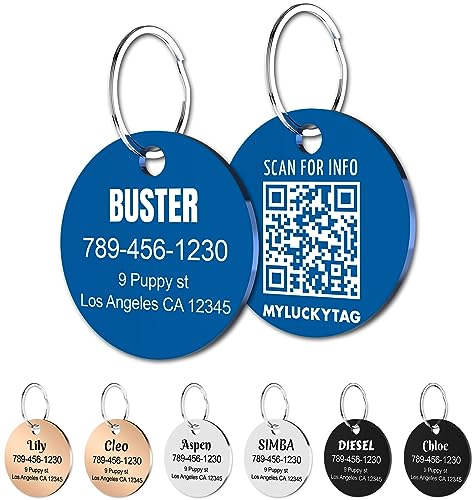 MYLUCKYTAG Personalisierte Haustier ID Tags Hundemarken - QR Code ID Tags - Haustier Online Profil - Senden Sie Haustier Standort Alert E-Mail beim Scannen MYLUCKYTAG Personalisierte Haustier ID Tags Hundemarken - QR Code ID Tags - Haustier Online Profil - Senden Sie Haustier Standort Alert E-Mail beim Scannen von MYLUCKYTAG