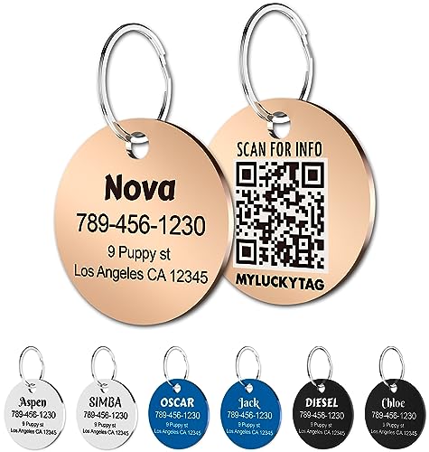 MYLUCKYTAG Personalisierte Haustier ID Tags Hundemarken - QR Code ID Tags - Haustier Online Profil - Senden Sie Haustier Standort Alert E-Mail beim Scannen MYLUCKYTAG Personalisierte Haustier ID Tags Hundemarken - QR Code ID Tags - Haustier Online Profil - Senden Sie Haustier Standort Alert E-Mail beim Scannen von MYLUCKYTAG