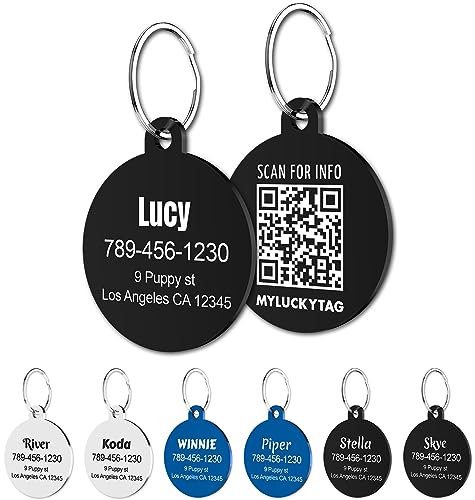 MYLUCKYTAG Personalisierte Haustier ID Tags Hundemarken - QR Code ID Tags - Haustier Online Profil - Senden Sie Haustier Standort Alert E-Mail beim Scannen MYLUCKYTAG Personalisierte Haustier ID Tags Hundemarken - QR Code ID Tags - Haustier Online Profil - Senden Sie Haustier Standort Alert E-Mail beim Scannen von MYLUCKYTAG