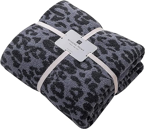 MH MYLUNE HOME Ultraweiche Leoparden Decke Öko-Tex 550GSM Kuscheldecke Sofadecke Kuschelig Cozy Throw Blanket Wohndecke Couchdecke Leoparden Decke Leopardenmuster Geschenke 180x200cm Dunkelgrau von MH MYLUNE HOME