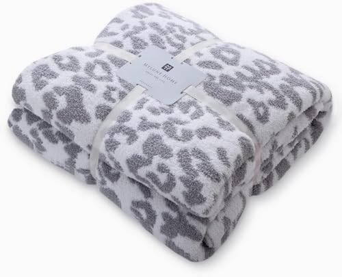 MH MYLUNE HOME Ultraweiche Leoparden Decke Öko-Tex 550GSM Kuscheldecke Sofadecke Kuschelig Cozy Throw Blanket Wohndecke Couchdecke Leoparden Decke Leopardenmuster Geschenke 130x160cm Hellgrau von MH MYLUNE HOME