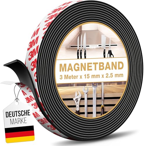MYMIND® Magnetband Selbstklebend [Extra Stark] mit 3M Kleber - Sehr Starkes Magnetklebeband für Maximale Haftung - Magnetstreifen Selbstklebend - Magnetisches Klebeband von MYMIND