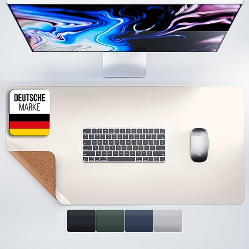 MYMIND® Schreibtischunterlage [Rutschfest] 80x40cm - Premium PU-Leder XXL Mauspad - Schreibunterlage für Homeoffice - Schreibtisch Unterlagenmatte wasserfest - Desk Mat - Schreibtisch Unterlage Büro von MYMIND