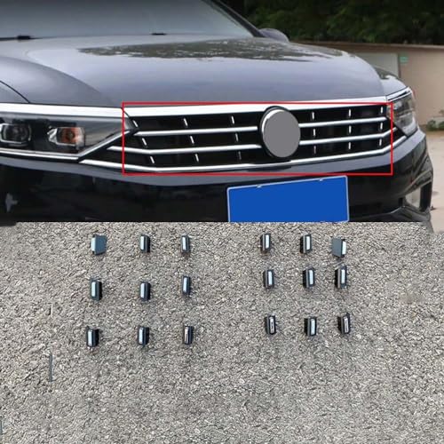 MYMOMS 18 Stück ABS Frontgrill Edition Zierstreifen Auto-Styling für VW Passat B8.5 2021 2022 2023 Hoher Konfigurationsstandard von MYMOMS