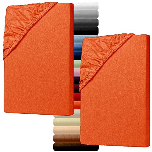 MYNE Spannbettlaken 70x140 cm 2er Pack Orange für Kinder Baby - hautfreundliches & atmungsaktives Spannbetttuch aus 100% Baumwolle mit Rundumgummi gegen Verrutschen - ÖkoTex100 von MYNE