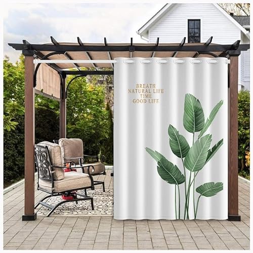 MYNVY sichtschutz terrasse Outdoor Vorhang 2 Stücke Outdoorvorhänge Wetterfest mit Ösen, Wasserdicht Outdoor Außen Gardine für Garten Terrasse Pavillon Veranda Balkon(Color:e,Size:1.6 * 2.7m) von MYNVY