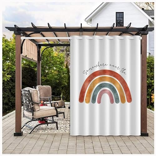 MYNVY sichtschutz terrasse Outdoor Vorhang 2 Stücke Outdoorvorhänge Wetterfest mit Ösen, Wasserdicht Outdoor Außen Gardine für Garten Terrasse Pavillon Veranda Balkon(Color:f,Size:1.6 * 2.7m) von MYNVY