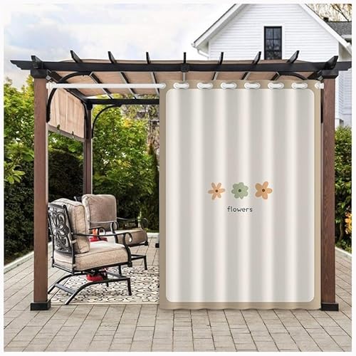 MYNVY sichtschutz terrasse Outdoor Vorhang 2 Stücke Outdoorvorhänge Wetterfest mit Ösen, Wasserdicht Outdoor Außen Gardine für Garten Terrasse Pavillon Veranda Balkon(Color:l,Size:1.6 * 2.5m) von MYNVY