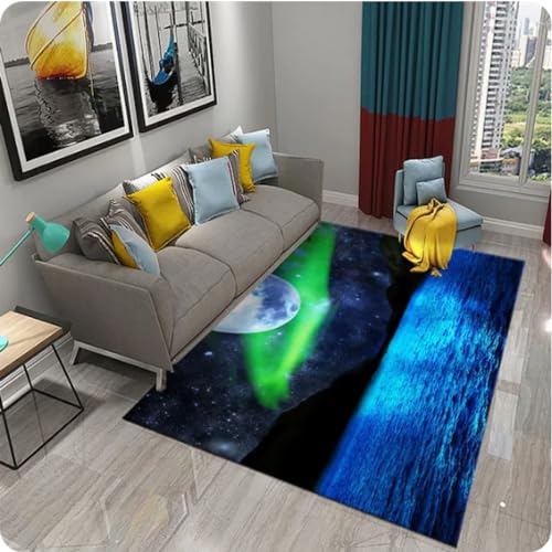MYOBU Bunte Aurora 3D Teppich, Wohnzimmer Schlafzimmer Dekor Bereich Teppich, Küche Badezimmer rutschfeste Teppiche von MYOBU