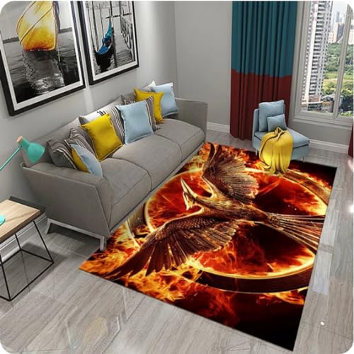 Phoenix Muster 3D Teppich,Wohnzimmer Schlafzimmer Sofa Dekor Bereich Teppich,Küche Badezimmer rutschfeste Bodenmatte Teppich von MYOBU