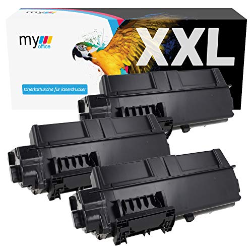 MYOFFICE 3X TK1160 Tonerkartusche für KYOCERA P2040dn P2040dw Kompatibel TK-1160 Schwarz Drucker 7200 Seiten 3er Pack von MYOFFICE
