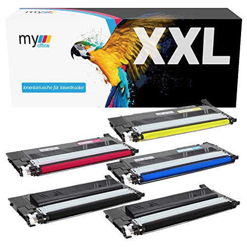 MYOFFICE CLT-404S CMYK Tonerkartusche für Samsung Xpress C430 C430W C480 C480FN C480FW C480W Kompatibel CLT-C404S CLT-M404S CLT-Y404S Schwarz Cyan Magenta Gelb 1500 Seiten BK 1000 Seiten CMY von MYOFFICE