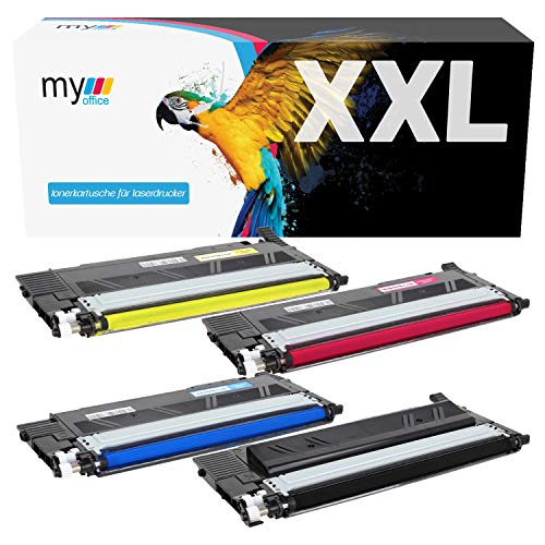 MyOffice CLT-404S CMYK Tonerkartusche für Samsung Xpress C430 C430W C480 C480FN C480FW C480W Kompatibel CLT-K404S CLT-C404S CLT-M404S CLT-Y404S Schwarz Cyan Magenta Gelb 1500 Seiten BK 1000 Seiten CMY von MYOFFICE