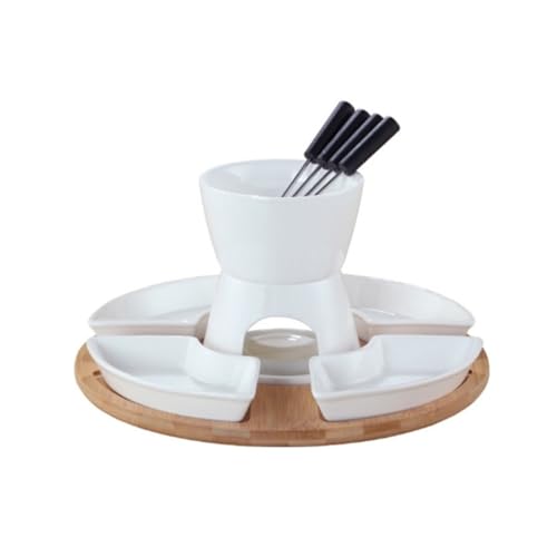 MYOLIO Tragbarer Käsefonduetopf Mit Gabeln: Keramik-Hot-Pot-Heizofen, Ultra-flexibel Zum Schmelzen Von Schokolade Und Eiscreme, Leicht Zu Reinigen(Package 4) von MYOLIO
