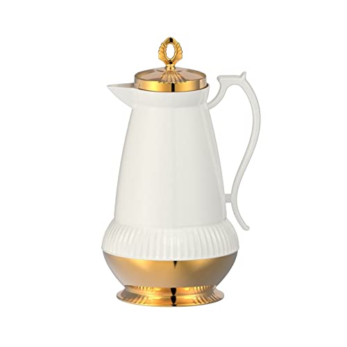 Kalter Wasserkocher Mittlerer Osten Arabischen Stil Isolierung Topf 1000ML Langfristige Isolierung Kaffee Wasserkocher Kalter Wasserkocher (Color : Electroplating gold white, Size : 1.0L) von MYOYUE