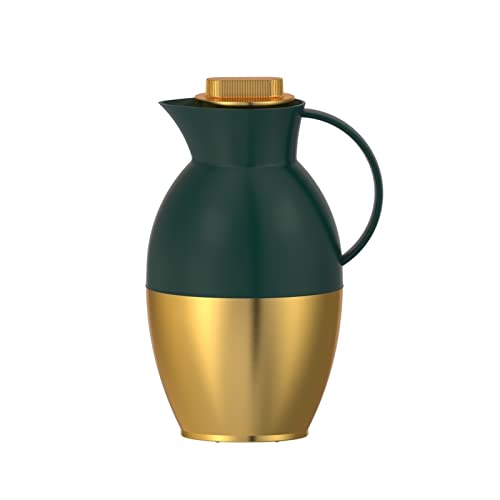 Naher Osten Arabisch Licht Luxus Wasserkocher Isolierung Wasserkocher Kaffeekanne Heißer Kessel Kalter Wasserkocher (Color : Electroplating gold black Footless, Size : 1.0L) von MYOYUE