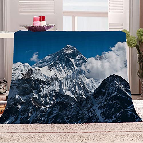 MYPALL 3D Muster Dicke Decke Weiße & verschneite Berge Flanelldecke Sofadecke Kuscheldecke Mikrofaser Warm, Gemütlich,Super Weiche für Mädchen, Jungen, Erwachsene, Bett, Sofa 130 x 150cm von MYPALL