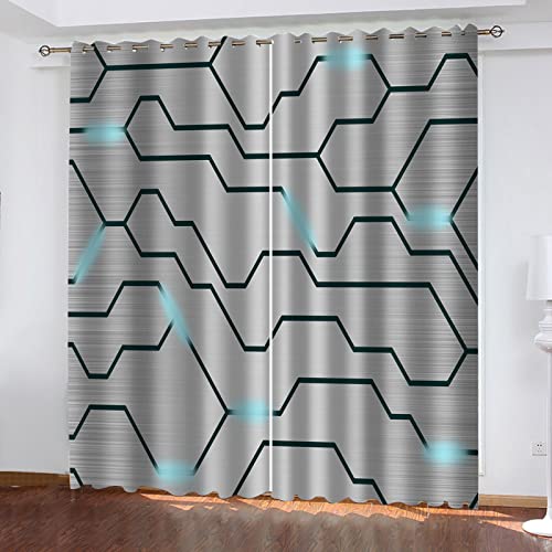 MYPALL 3D VerdunkelungsvorhängFarbe & Platine 2X B140x H260cm Blickdichte Gardinen Verdunkelungsvorhang Lichtundurchlässige Vorhang mit Ösen für Schlafzimmer 2er Set von MYPALL