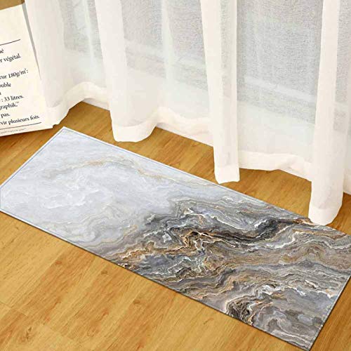MYPALL Läufer rutschfestes Küchenmatten Farbiger Marmor rutschfeste Küchenmatten und Teppiche Waschbare Gummiunterlage Fußmatte Mikrofaser 60 x 180cm von MYPALL