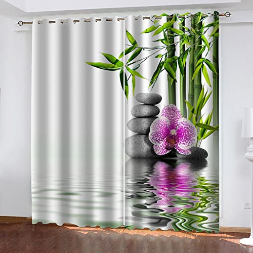 MYPALL Vorhang Blickdicht Wohnzimmer Steine & Orchideen 2X B168x H229cm Thermogardine Schlafzimmer 2Er Set, Verdunkelungsvorhang Mit Ösen, Vorhänge Kinderzimmer 3D Druck Fensterdekoration MYPALL Vorhang Blickdicht Wohnzimmer Steine & Orchideen 2X B168x H229cm Thermogardine Schlafzimmer 2Er Set, Verdunkelungsvorhang Mit Ösen, Vorhänge Kinderzimmer 3D Druck Fensterdekoration von MYPALL
