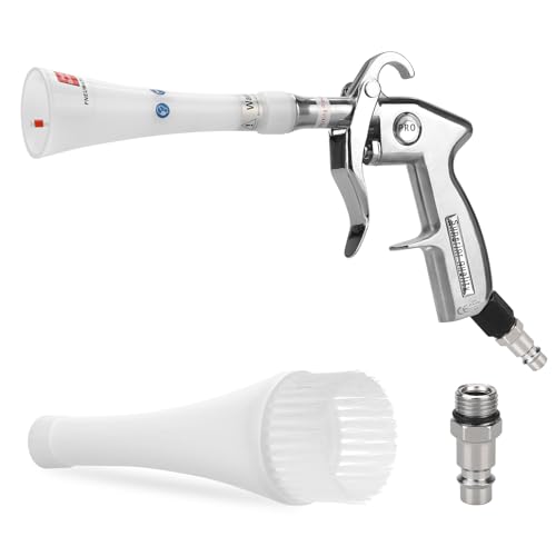 MYPIN Automatischer Reinigungspistole Hochdruck Innenreiniger Waschpistole Reiniger mit 2 Satz Düsen, 6~9,2 Bar Druckluft Reiniger Innenraumwaschpistole Sprühpistole für Armaturenbrett Ledersitze von MYPIN