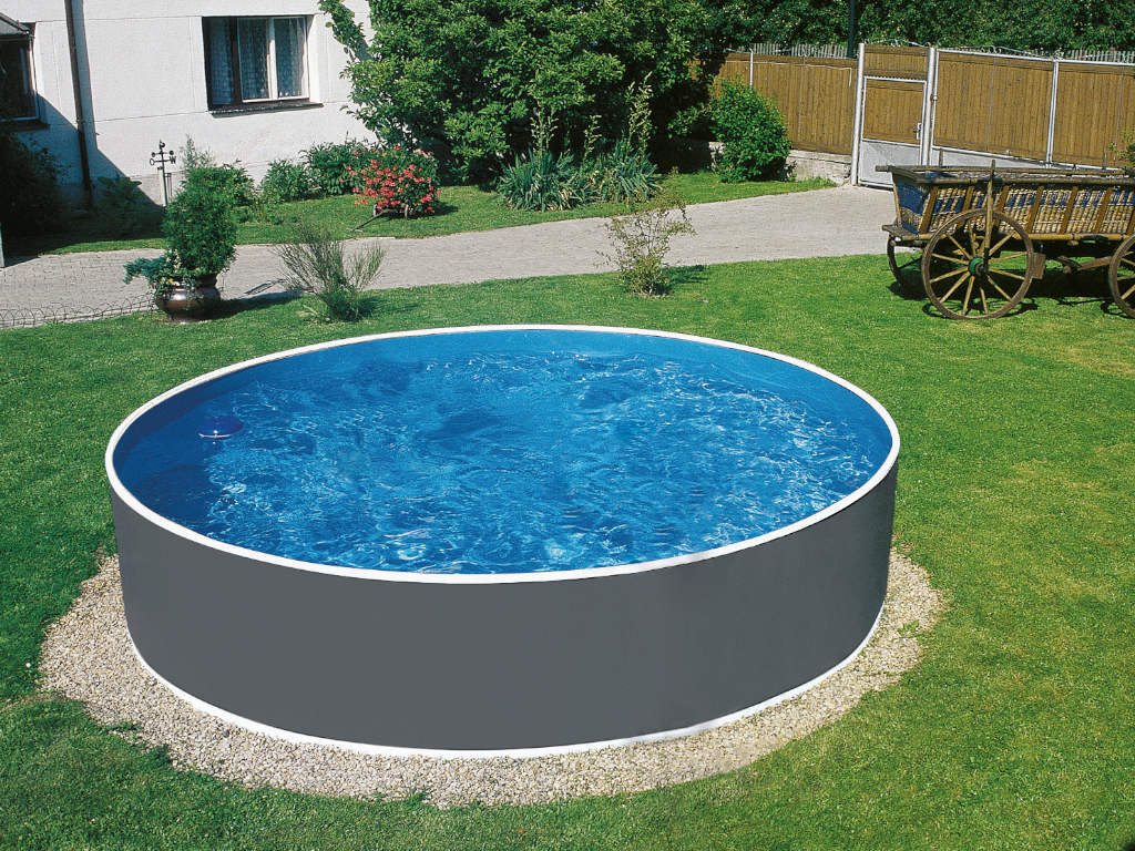 MYPOOL MY-Poolset Splash  - 360x360x90 cm, grau/blau/SF und Leiter von MYPOOL