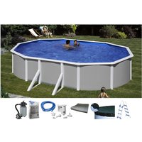 MYPOOL Ovalpool, grau/weiß, BxHxL: 300 x 132 x 500 cm - blau von MYPOOL