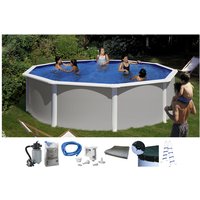 MYPOOL Rundpool, grau/weiß, ØxH: 550 x 132 cm - blau von MYPOOL