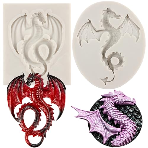 MYPRACS 2 Stück Fliegender Drache Silikonformen Drache Schokolade Fondant Form für Kuchen Dekoration Cupcake Backen Gummibonbons Polymer Ton Gummipaste MYPRACS 2 Stück Fliegender Drache Silikonformen Drache Schokolade Fondant Form für Kuchen Dekoration Cupcake Backen Gummibonbons Polymer Ton Gummipaste von MYPRACS