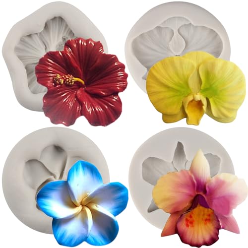 MYPRACS 4 Stück Blumenblüten Silikonform Orchidee Schokolade Fondant Formen für Kuchen Dekoration Süßigkeiten Gummipaste Cupcake Topper MYPRACS 4 Stück Blumenblüten Silikonform Orchidee Schokolade Fondant Formen für Kuchen Dekoration Süßigkeiten Gummipaste Cupcake Topper von MYPRACS