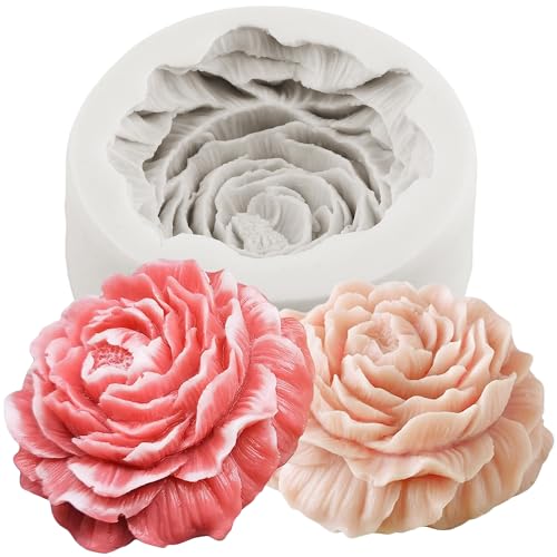 MYPRACS Blume Silikonform Pioenroos Blume Fondant Formen für Kuchen Dekorieren Cupcake Topper Süßigkeiten Schokolade Gummi Paste Polymer Ton Harz Kerze Seife von MYPRACS