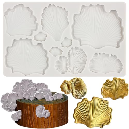 MYPRACS Ginkgo Biloba Fondant Formen Pilz Kuchen Dekoration Silikonform für Zucker Cupcake Topper Kuchen Dekorieren Süßigkeiten Schokolade Gummipaste Polymer Clay 1 Stück von MYPRACS
