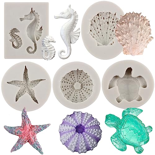 MYPRACS Marine Thema Fondant Formen Muschel Seestern Seepferdchen Backen Silikonformen Seeigel Meeresschildkröte Form für Zucker Kuchen Dekoration Cupcake Süßigkeiten Schokolade Gummipaste Polymer MYPRACS Marine Thema Fondant Formen Muschel Seestern Seepferdchen Backen Silikonformen Seeigel Meeresschildkröte Form für Zucker Kuchen Dekoration Cupcake Süßigkeiten Schokolade Gummipaste Polymer von MYPRACS
