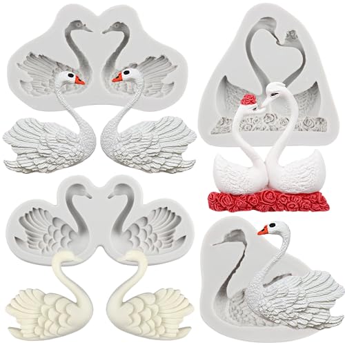 MYPRACS Niedliche 3D Schwan Silikon Fondant Form für DIY Pudding Kuchen Dekorieren Süßigkeiten Schokolade Gummipaste Polymer Clay 4 Stück MYPRACS Niedliche 3D Schwan Silikon Fondant Form für DIY Pudding Kuchen Dekorieren Süßigkeiten Schokolade Gummipaste Polymer Clay 4 Stück von MYPRACS