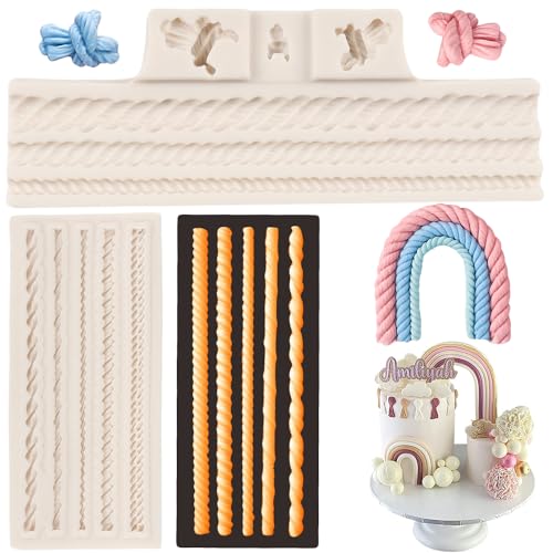 MYPRACS Silikonformen Mit Seilen Und Knoten Seil-Fondantform Für Kuchendekoration Cupcake Topper Schokolade Süßigkeiten Polymer Ton Blütenpaste 2er Set MYPRACS Silikonformen Mit Seilen Und Knoten Seil-Fondantform Für Kuchendekoration Cupcake Topper Schokolade Süßigkeiten Polymer Ton Blütenpaste 2er Set von MYPRACS