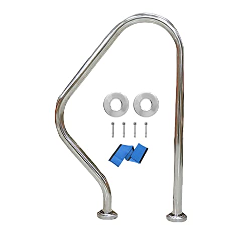 Schwimmbad-Handlauf, Pool-Handlauf, Schwimmbad-Spa-Handläufe mit blauer Griffabdeckung, selbstklebende M8-Schrauben | Pool-Handlauf mit einfach zu montierender Grundplatte | 250 Pfund Tragkraft, rost Schwimmbad-Handlauf, Pool-Handlauf, Schwimmbad-Spa-Handläufe mit blauer Griffabdeckung, selbstklebende M8-Schrauben | Pool-Handlauf mit einfach zu montierender Grundplatte | 250 Pfund Tragkraft, rost von MYRDBT