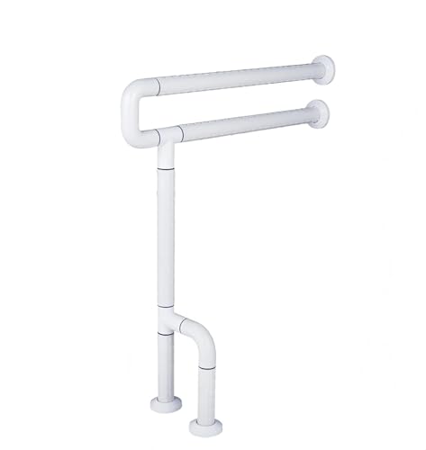 Aufstehhilfe Toilette, Haltegriff für Senioren, an der Wand montierter, bodenstehender Sicherheitshandlauf mit Beinen, rutschfeste Duschhilfe, Stützgriff für Senioren mit Behinderung(White) von MYRTFK