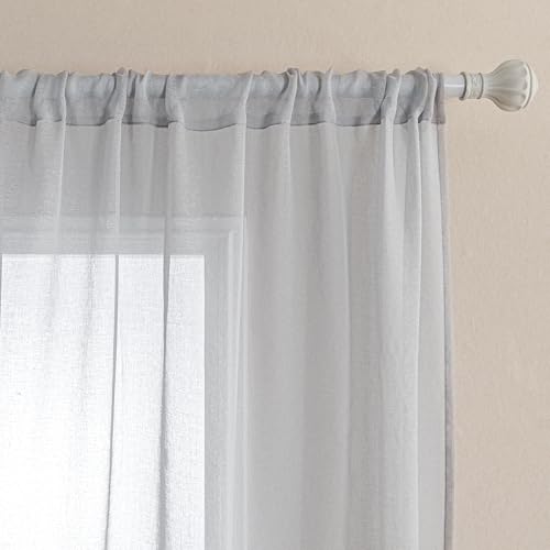 MYSKY HOME 2er Set Durchsichtige Vorhänge in Grau Voile Rod Pocket Gardinen Wohnzimmer Modern Vorhang Durchsichtig für Schlafzimmer, Grau, H 225 x B 140 cm. MYSKY HOME 2er Set Durchsichtige Vorhänge in Grau Voile Rod Pocket Gardinen Wohnzimmer Modern Vorhang Durchsichtig für Schlafzimmer, Grau, H 225 x B 140 cm. von MYSKY HOME