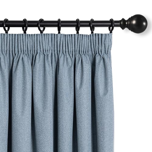 MYSKY HOME Gardinen Verdunklungsvorhänge mit Kräuselband Blickdichte Vorhänge Wärmeisolierter 2er-Set Vorhang Verdunkelung Durchgängen Beschichtung Sonnenschutz für Schlafzimmer, 225 x 140cm, Graublau von MYSKY HOME