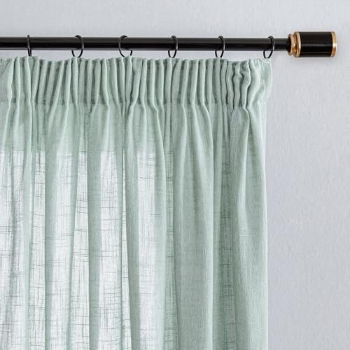 MYSKY HOME Gardinen und Vorhänge Wohnzimmer Gardine mit Kräuselband Schlaufenschal Vorhang 2er Set Gardine Halbtransparent Leinenoptik Curtains for kinderzimmer, H 260 x B 140 cm, Aqua Blau MYSKY HOME Gardinen und Vorhänge Wohnzimmer Gardine mit Kräuselband Schlaufenschal Vorhang 2er Set Gardine Halbtransparent Leinenoptik Curtains for kinderzimmer, H 260 x B 140 cm, Aqua Blau von MYSKY HOME