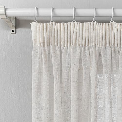 MYSKY HOME Vorhänge Gardinen mit Kräuselband Wohnzimmer Vorhang 2er Set Boho Gardine Leinenoptik H 260 x B 140 cm Natürlicher Stil Halbtransparent Falte Curtains, Beige. von MYSKY HOME