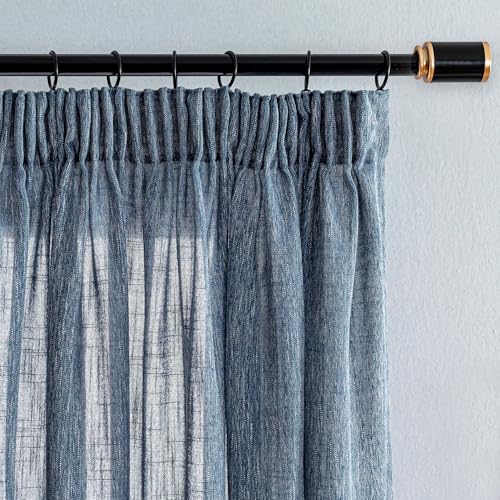 MYSKY HOME Vorhänge Leinenoptik Gardine Wohnzimmer Gardine mit Kräuselband Halbtransparent Vorhang 2er Set H 260 x B 140 cm Natürlicher Stil Gardine Halbtransparent Linen Curtains, Dunkelblau MYSKY HOME Vorhänge Leinenoptik Gardine Wohnzimmer Gardine mit Kräuselband Halbtransparent Vorhang 2er Set H 260 x B 140 cm Natürlicher Stil Gardine Halbtransparent Linen Curtains, Dunkelblau von MYSKY HOME