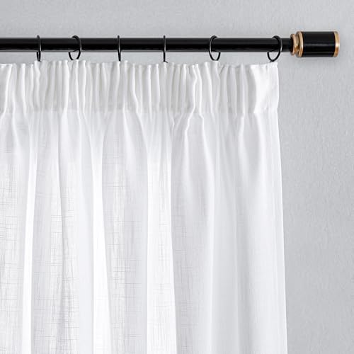 MYSKY HOME Vorhänge Leinenoptik Gardinen Wohnzimmer Gardine mit Kräuselband Halbtransparent Vorhang 2er Set Natürlicher Stil Gardine Halbtransparent Linen Curtains, H 280 x B 140 cm, Weiß MYSKY HOME Vorhänge Leinenoptik Gardinen Wohnzimmer Gardine mit Kräuselband Halbtransparent Vorhang 2er Set Natürlicher Stil Gardine Halbtransparent Linen Curtains, H 280 x B 140 cm, Weiß von MYSKY HOME