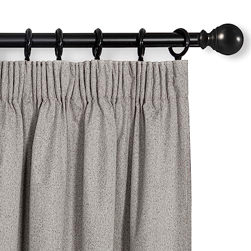 MYSKY HOME Vorhang Blickdicht Thermovorhang Hitzeschutz Gardienen 2-Set H 200 x B 140 cm Schlafzimmer Gardinen mit Kräuselband für Schienensystem Verdunklungsvorhänge, Leinen von MYSKY HOME