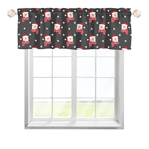 MYSLC Bistrogardine Scheibengardinen Küche Fenster Weihnachten Tiere Sterne Bär Fensterbehandlung Vorhänge Schiebevorhänge Küche Vorhang Fenster Volant für Café Wohnzimmer Multicolor 137x45cm,1 Stück von MYSLC