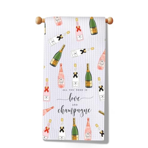 MYSOMY Champagner-Küchentuch, Geschirrtuch, Champagner-Liebhaber, Geschenk, Zuhause, Champagner-Bar, Dekor-Handtuch, lustiges Alkohol-Geschenk (Champagnerhandtuch) von MYSOMY